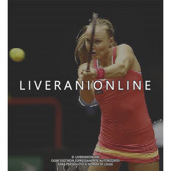 Fed Cup 2017 by BNP Paribas World Group II Italia - Slovacchia Giorno 2 Francesca schiavone vs Rebecca Sramkova 12/02/2017 nella foto: REBECCA SRAMKOVA Â©Claudio Zamagni/Agenzia Aldo Liverani REBECCA SRAMKOVA during single match Francesca Schiavone against Rebecca Sramkova International Tennis FED CUP by BNP Paribas World Group II between ITALY and SLOVAKIA at PalaGalassi ForlÃ¬ on February 12th 2017 Italy. Photo credit by CLAUDIO ZAMAGNI/ALDO LIVERANI PHOTO AGENCY / AGENZIA ALDO LIVERANI SAS 