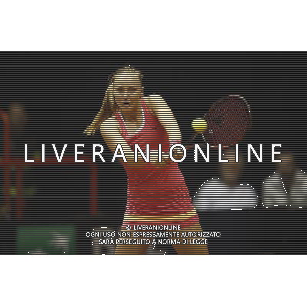 Fed Cup 2017 by BNP Paribas World Group II Italia - Slovacchia Giorno 2 Francesca schiavone vs Rebecca Sramkova 12/02/2017 nella foto: REBECCA SRAMKOVA Â©Claudio Zamagni/Agenzia Aldo Liverani REBECCA SRAMKOVA during single match Francesca Schiavone against Rebecca Sramkova International Tennis FED CUP by BNP Paribas World Group II between ITALY and SLOVAKIA at PalaGalassi ForlÃ¬ on February 12th 2017 Italy. Photo credit by CLAUDIO ZAMAGNI/ALDO LIVERANI PHOTO AGENCY / AGENZIA ALDO LIVERANI SAS 