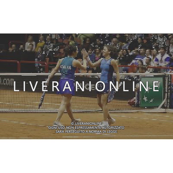 Fed Cup 2017 by BNP Paribas World Group II Italia - Slovacchia Giorno 2 Jasmine Paolini Martina Trevisan vs Daniela Hatuchkova Rebecca Sramkova 12/02/2017 nella foto: JASMINE PAOLINI MARTINA TREVISAN Â©Claudio Zamagni/Agenzia Aldo Liverani JASMINE PAOLINI MARTINA TREVISAN during double match Jasmine Paolini Martina Trevisam against Daniela Hantuchkova Rebecca Sramkova International Tennis FED CUP by BNP Paribas World Group II between ITALY and SLOVAKIA at PalaGalassi ForlÃ¬ on February 12th 2017 Italy. Photo credit by CLAUDIO ZAMAGNI/ALDO LIVERANI PHOTO AGENCY / AGENZIA ALDO LIVERANI SAS
