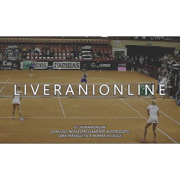 Fed Cup 2017 by BNP Paribas World Group II Italia - Slovacchia Giorno 2 Jasmine Paolini Martina Trevisan vs Daniela Hatuchkova Rebecca Sramkova 12/02/2017 nella foto: JASMINE PAOLINI MARTINA TREVISAN DANIELA HANTUCHOVA REBECCA SRAMKOVA Â©Claudio Zamagni/Agenzia Aldo Liverani JASMINE PAOLINI MARTINA TREVISAN DANIELA HANTUCHOVA REBECCA SRAMKOVA during double match Jasmine Paolini Martina Trevisam against Daniela Hantuchkova Rebecca Sramkova International Tennis FED CUP by BNP Paribas World Group II between ITALY and SLOVAKIA at PalaGalassi ForlÃ¬ on February 12th 2017 Italy. Photo credit by CLAUDIO ZAMAGNI/ALDO LIVERANI PHOTO AGENCY / AGENZIA ALDO LIVERANI SAS