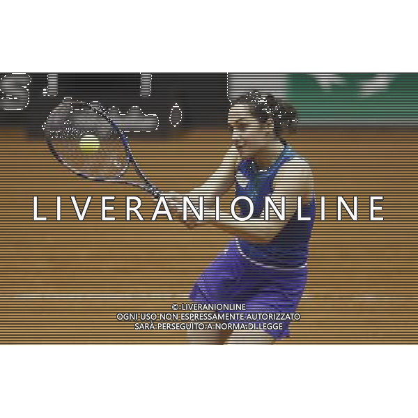 Fed Cup 2017 by BNP Paribas World Group II Italia - Slovacchia Giorno 2 Jasmine Paolini Martina Trevisan vs Daniela Hatuchkova Rebecca Sramkova 12/02/2017 nella foto: MARTINA TREVISAN Â©Claudio Zamagni/Agenzia Aldo Liverani MARTINA TREVISAN during double match Jasmine Paolini Martina Trevisam against Daniela Hantuchkova Rebecca Sramkova International Tennis FED CUP by BNP Paribas World Group II between ITALY and SLOVAKIA at PalaGalassi ForlÃ¬ on February 12th 2017 Italy. Photo credit by CLAUDIO ZAMAGNI/ALDO LIVERANI PHOTO AGENCY / AGENZIA ALDO LIVERANI SAS