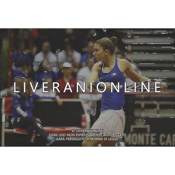 Fed Cup 2017 by BNP Paribas World Group II Italia - Slovacchia Giorno 2 Sara Errani vs Daniela Hantuchova 12/02/2017 nella foto: SARA ERRANI Â©Claudio Zamagni/Agenzia Aldo Liverani SARA ERRANI during single match Sara Errani against Daniela Hantuchova International Tennis FED CUP by BNP Paribas World Group II between ITALY and SLOVAKIA at PalaGalassi ForlÃ¬ on February 12th 2017 Italy. Photo credit by CLAUDIO ZAMAGNI/ALDO LIVERANI PHOTO AGENCY