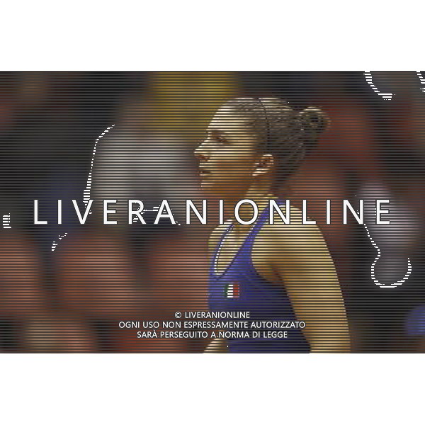 Fed Cup 2017 by BNP Paribas World Group II Italia - Slovacchia Giorno 2 Sara Errani vs Daniela Hantuchova 12/02/2017 nella foto: SARA ERRANI Â©Claudio Zamagni/Agenzia Aldo Liverani SARA ERRANI during single match Sara Errani against Daniela Hantuchova International Tennis FED CUP by BNP Paribas World Group II between ITALY and SLOVAKIA at PalaGalassi ForlÃ¬ on February 12th 2017 Italy. Photo credit by CLAUDIO ZAMAGNI/ALDO LIVERANI PHOTO AGENCY