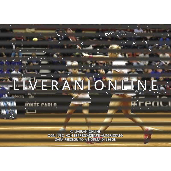 Fed Cup 2017 by BNP Paribas World Group II Italia - Slovacchia Giorno 2 Jasmine Paolini Martina Trevisan vs Daniela Hatuchkova Rebecca Sramkova 12/02/2017 nella foto: REBECCA SRAMKOVA Â©Claudio Zamagni/Agenzia Aldo Liverani REBECCA SRAMKOVA during double match Jasmine Paolini Martina Trevisam against Daniela Hantuchkova Rebecca Sramkova International Tennis FED CUP by BNP Paribas World Group II between ITALY and SLOVAKIA at PalaGalassi ForlÃ¬ on February 12th 2017 Italy. Photo credit by CLAUDIO ZAMAGNI/ALDO LIVERANI PHOTO AGENCY