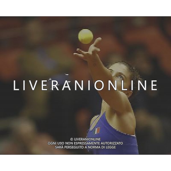 Fed Cup 2017 by BNP Paribas World Group II Italia - Slovacchia Giorno 2 Sara Errani vs Daniela Hantuchova 12/02/2017 nella foto: SARA ERRANI Â©Claudio Zamagni/Agenzia Aldo Liverani SARA ERRANI during single match Sara Errani against Daniela Hantuchova International Tennis FED CUP by BNP Paribas World Group II between ITALY and SLOVAKIA at PalaGalassi ForlÃ¬ on February 12th 2017 Italy. Photo credit by CLAUDIO ZAMAGNI/ALDO LIVERANI PHOTO AGENCY