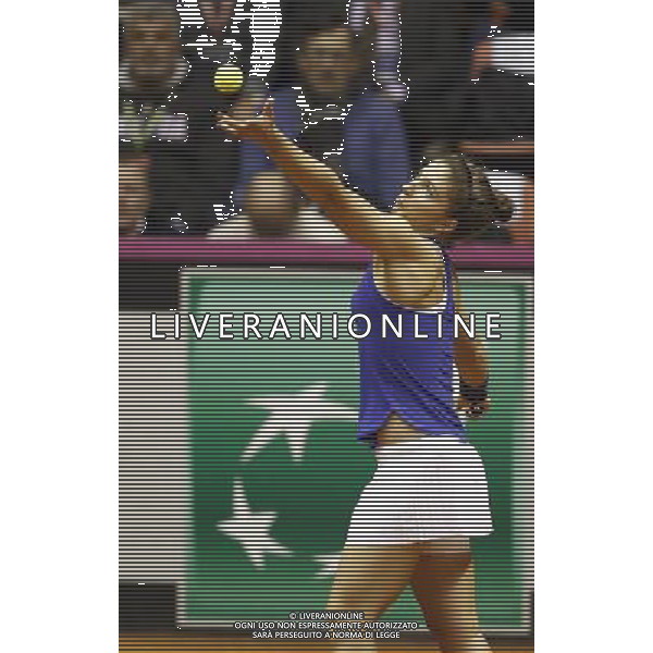 Fed Cup 2017 by BNP Paribas World Group II Italia - Slovacchia Giorno 2 Sara Errani vs Daniela Hantuchova 12/02/2017 nella foto: SARA ERRANI Â©Claudio Zamagni/Agenzia Aldo Liverani SARA ERRANI during single match Sara Errani against Daniela Hantuchova International Tennis FED CUP by BNP Paribas World Group II between ITALY and SLOVAKIA at PalaGalassi ForlÃ¬ on February 12th 2017 Italy. Photo credit by CLAUDIO ZAMAGNI/ALDO LIVERANI PHOTO AGENCY