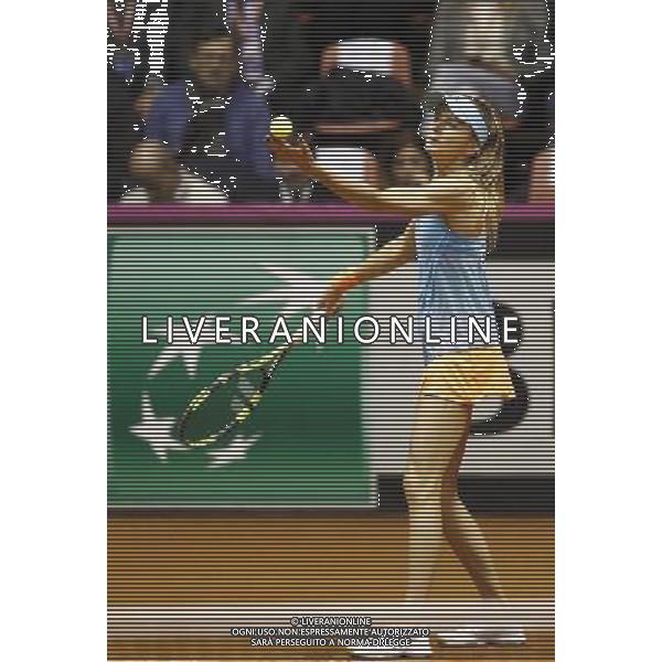 Fed Cup 2017 by BNP Paribas World Group II Italia - Slovacchia Giorno 2 Sara Errani vs Daniela Hantuchova 12/02/2017 nella foto: SARA ERRANI Â©Claudio Zamagni/Agenzia Aldo Liverani SARA ERRANI during single match Sara Errani against Daniela Hantuchova International Tennis FED CUP by BNP Paribas World Group II between ITALY and SLOVAKIA at PalaGalassi ForlÃ¬ on February 12th 2017 Italy. Photo credit by CLAUDIO ZAMAGNI/ALDO LIVERANI PHOTO AGENCY