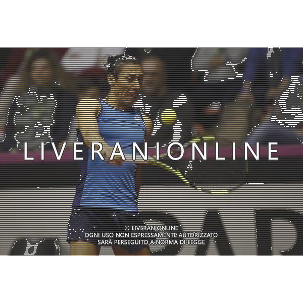 Fed Cup 2017 by BNP Paribas World Group II Italia - Slovacchia Giorno 2 Francesca schiavone vs Rebecca Sramkova 12/02/2017 nella foto: FRANCESCA SCHIAVONE Â©Claudio Zamagni/Agenzia Aldo Liverani FRANCESCA SCHIAVONE during single match Francesca Schiavone against Rebecca Sramkova International Tennis FED CUP by BNP Paribas World Group II between ITALY and SLOVAKIA at PalaGalassi ForlÃ¬ on February 12th 2017 Italy. Photo credit by CLAUDIO ZAMAGNI/ALDO LIVERANI PHOTO AGENCY