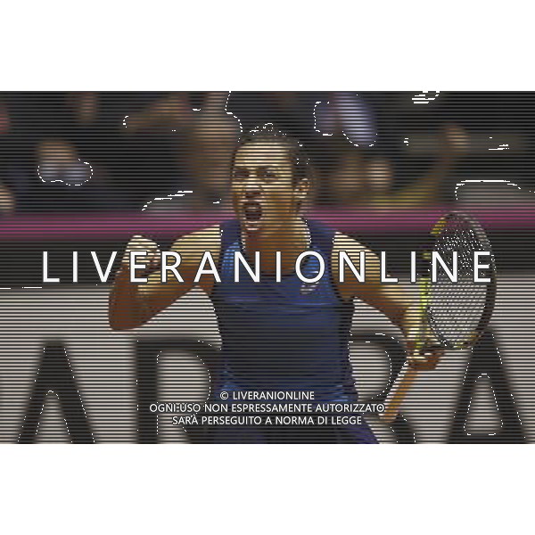 Fed Cup 2017 by BNP Paribas World Group II Italia - Slovacchia Giorno 2 Francesca schiavone vs Rebecca Sramkova 12/02/2017 nella foto: FRANCESCA SCHIAVONE Â©Claudio Zamagni/Agenzia Aldo Liverani FRANCESCA SCHIAVONE during single match Francesca Schiavone against Rebecca Sramkova International Tennis FED CUP by BNP Paribas World Group II between ITALY and SLOVAKIA at PalaGalassi ForlÃ¬ on February 12th 2017 Italy. Photo credit by CLAUDIO ZAMAGNI/ALDO LIVERANI PHOTO AGENCY