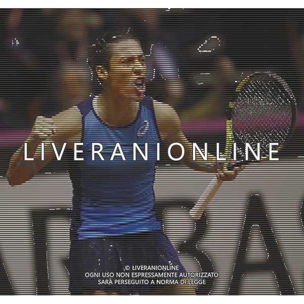 Fed Cup 2017 by BNP Paribas World Group II Italia - Slovacchia Giorno 2 Francesca schiavone vs Rebecca Sramkova 12/02/2017 nella foto: FRANCESCA SCHIAVONE Â©Claudio Zamagni/Agenzia Aldo Liverani FRANCESCA SCHIAVONE during single match Francesca Schiavone against Rebecca Sramkova International Tennis FED CUP by BNP Paribas World Group II between ITALY and SLOVAKIA at PalaGalassi ForlÃ¬ on February 12th 2017 Italy. Photo credit by CLAUDIO ZAMAGNI/ALDO LIVERANI PHOTO AGENCY