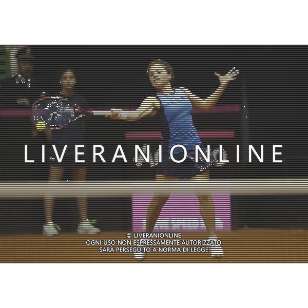 Fed Cup 2017 by BNP Paribas World Group II Italia - Slovacchia Giorno 2 Jasmine Paolini Martina Trevisan vs Daniela Hatuchkova Rebecca Sramkova 12/02/2017 nella foto: JASMINE PAOLINI Â©Claudio Zamagni/Agenzia Aldo Liverani JASMINE PAOLINI during double match Jasmine Paolini Martina Trevisam against Daniela Hantuchkova Rebecca Sramkova International Tennis FED CUP by BNP Paribas World Group II between ITALY and SLOVAKIA at PalaGalassi ForlÃ¬ on February 12th 2017 Italy. Photo credit by CLAUDIO ZAMAGNI/ALDO LIVERANI PHOTO AGENCY