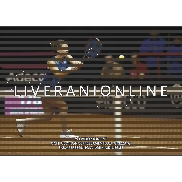 Fed Cup 2017 by BNP Paribas World Group II Italia - Slovacchia Giorno 2 Jasmine Paolini Martina Trevisan vs Daniela Hatuchkova Rebecca Sramkova 12/02/2017 nella foto: JASMINE PAOLINI Â©Claudio Zamagni/Agenzia Aldo Liverani JASMINE PAOLINI during double match Jasmine Paolini Martina Trevisam against Daniela Hantuchkova Rebecca Sramkova International Tennis FED CUP by BNP Paribas World Group II between ITALY and SLOVAKIA at PalaGalassi ForlÃ¬ on February 12th 2017 Italy. Photo credit by CLAUDIO ZAMAGNI/ALDO LIVERANI PHOTO AGENCY