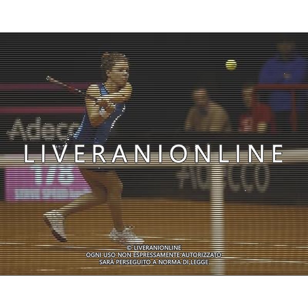 Fed Cup 2017 by BNP Paribas World Group II Italia - Slovacchia Giorno 2 Jasmine Paolini Martina Trevisan vs Daniela Hatuchkova Rebecca Sramkova 12/02/2017 nella foto: JASMINE PAOLINI Â©Claudio Zamagni/Agenzia Aldo Liverani JASMINE PAOLINI during double match Jasmine Paolini Martina Trevisam against Daniela Hantuchkova Rebecca Sramkova International Tennis FED CUP by BNP Paribas World Group II between ITALY and SLOVAKIA at PalaGalassi ForlÃ¬ on February 12th 2017 Italy. Photo credit by CLAUDIO ZAMAGNI/ALDO LIVERANI PHOTO AGENCY