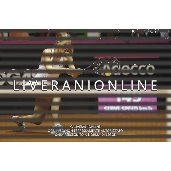 Fed Cup 2017 by BNP Paribas World Group II Italia - Slovacchia Giorno 2 Jasmine Paolini Martina Trevisan vs Daniela Hatuchkova Rebecca Sramkova 12/02/2017 nella foto: Â©Claudio Zamagni/Agenzia Aldo Liverani ANNA KAROLINA SCHMIEDLOVA during double match Jasmine Paolini Martina Trevisam against ANNA KAROLINA SCHMIEDLOVA Rebecca Sramkova International Tennis FED CUP by BNP Paribas World Group II between ITALY and SLOVAKIA at PalaGalassi ForlÃ¬ on February 12th 2017 Italy. Photo credit by CLAUDIO ZAMAGNI/ALDO LIVERANI PHOTO AGENCY