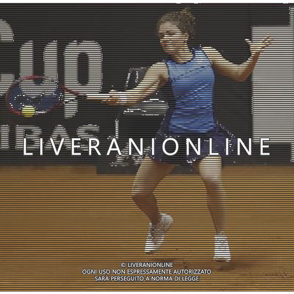 Fed Cup 2017 by BNP Paribas World Group II Italia - Slovacchia Giorno 2 Jasmine Paolini Martina Trevisan vs Daniela Hatuchkova Rebecca Sramkova 12/02/2017 nella foto: JASMINE PAOLINI Â©Claudio Zamagni/Agenzia Aldo Liverani JASMINE PAOLINI during double match Jasmine Paolini Martina Trevisam against Daniela Hantuchkova Rebecca Sramkova International Tennis FED CUP by BNP Paribas World Group II between ITALY and SLOVAKIA at PalaGalassi ForlÃ¬ on February 12th 2017 Italy. Photo credit by CLAUDIO ZAMAGNI/ALDO LIVERANI PHOTO AGENCY