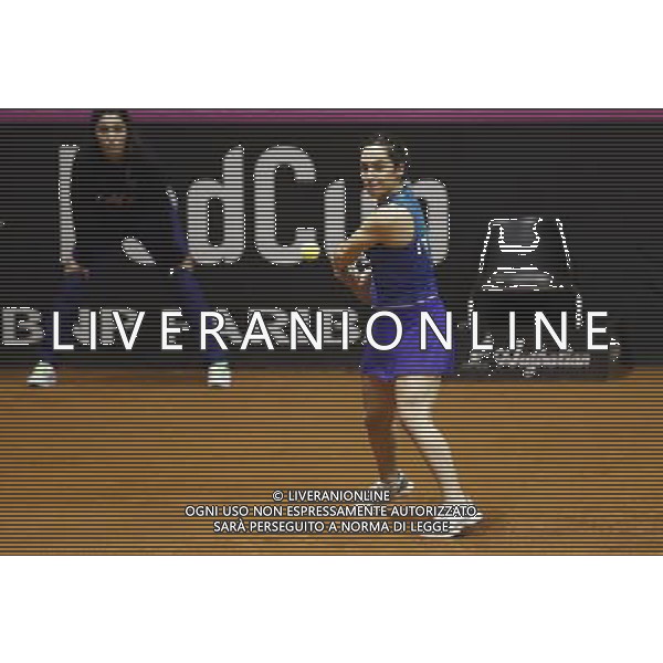 Fed Cup 2017 by BNP Paribas World Group II Italia - Slovacchia Giorno 2 Jasmine Paolini Martina Trevisan vs Daniela Hatuchkova Rebecca Sramkova 12/02/2017 nella foto: MARTINA TREVISAN Â©Claudio Zamagni/Agenzia Aldo Liverani MARTINA TREVISAN during double match Jasmine Paolini Martina Trevisam against Daniela Hantuchkova Rebecca Sramkova International Tennis FED CUP by BNP Paribas World Group II between ITALY and SLOVAKIA at PalaGalassi ForlÃ¬ on February 12th 2017 Italy. Photo credit by CLAUDIO ZAMAGNI/ALDO LIVERANI PHOTO AGENCY