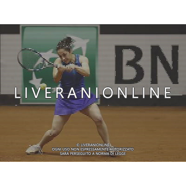 Fed Cup 2017 by BNP Paribas World Group II Italia - Slovacchia Giorno 2 Jasmine Paolini Martina Trevisan vs Daniela Hatuchkova Rebecca Sramkova 12/02/2017 nella foto: MARTINA TREVISAN Â©Claudio Zamagni/Agenzia Aldo Liverani MARTINA TREVISAN during double match Jasmine Paolini Martina Trevisam against Daniela Hantuchkova Rebecca Sramkova International Tennis FED CUP by BNP Paribas World Group II between ITALY and SLOVAKIA at PalaGalassi ForlÃ¬ on February 12th 2017 Italy. Photo credit by CLAUDIO ZAMAGNI/ALDO LIVERANI PHOTO AGENCY