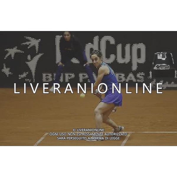 Fed Cup 2017 by BNP Paribas World Group II Italia - Slovacchia Giorno 2 Jasmine Paolini Martina Trevisan vs Daniela Hatuchkova Rebecca Sramkova 12/02/2017 nella foto: MARTINA TREVISAN Â©Claudio Zamagni/Agenzia Aldo Liverani MARTINA TREVISAN during double match Jasmine Paolini Martina Trevisam against Daniela Hantuchkova Rebecca Sramkova International Tennis FED CUP by BNP Paribas World Group II between ITALY and SLOVAKIA at PalaGalassi ForlÃ¬ on February 12th 2017 Italy. Photo credit by CLAUDIO ZAMAGNI/ALDO LIVERANI PHOTO AGENCY