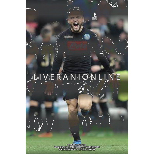 Real Madrid vs Napoli Champions League - Ottavi di finale, Santiago Bernabeu, Madrid 15 febbraio 2017 nella foto esultanza dopo il gol di Lorenzo Insigne ©MOSCA / AGENZIA ALDO LIVERANI SAS