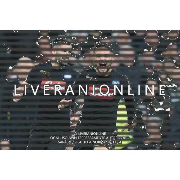 Real Madrid vs Napoli Champions League - Ottavi di finale, Santiago Bernabeu, Madrid 15 febbraio 2017 nella foto esultanza dopo il gol di Lorenzo Insigne ©MOSCA / AGENZIA ALDO LIVERANI SAS