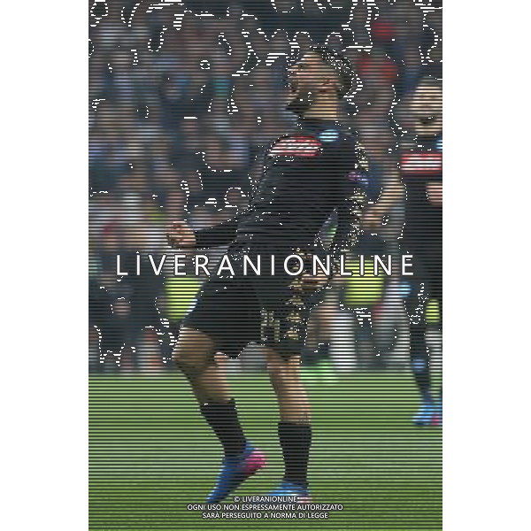 Real Madrid vs Napoli Champions League - Ottavi di finale, Santiago Bernabeu, Madrid 15 febbraio 2017 nella foto esultanza dopo il gol di Lorenzo Insigne ©MOSCA / AGENZIA ALDO LIVERANI SAS