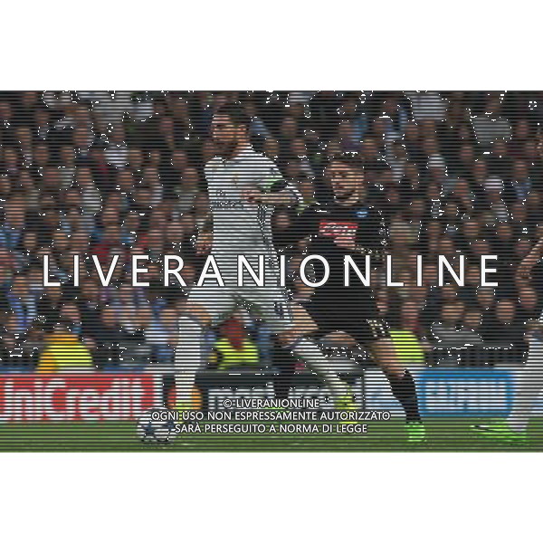 Real Madrid vs Napoli Champions League - Ottavi di finale, Santiago Bernabeu, Madrid 15 febbraio 2017 nella foto SERGIO RAMOS, DRIES MERTENS ©MOSCA / AGENZIA ALDO LIVERANI SAS