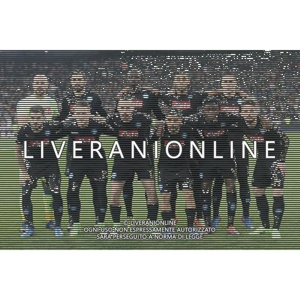 Real Madrid vs Napoli Champions League - Ottavi di finale, Santiago Bernabeu, Madrid 15 febbraio 2017 nella foto SQUADRA FORMAZIONE NAPOLI ©MOSCA / AGENZIA ALDO LIVERANI SAS