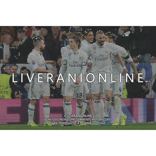 Real Madrid vs Napoli Champions League - Ottavi di finale, Santiago Bernabeu, Madrid 15 febbraio 2017 nella foto esultanza dopo il gol di KROOS ©MOSCA / AGENZIA ALDO LIVERANI SAS