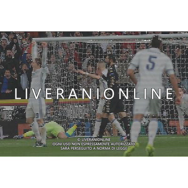 Real Madrid vs Napoli Champions League - Ottavi di finale, Santiago Bernabeu, Madrid 15 febbraio 2017 nella foto il gol di CASEMIRO ©MOSCA / AGENZIA ALDO LIVERANI SAS