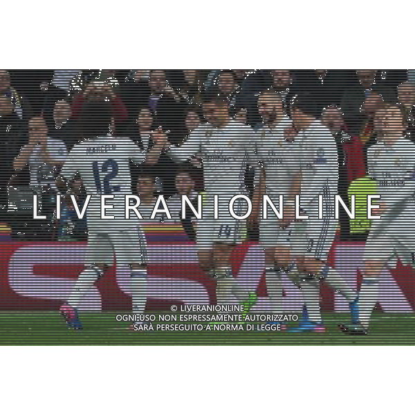 Real Madrid vs Napoli Champions League - Ottavi di finale, Santiago Bernabeu, Madrid 15 febbraio 2017 nella foto esultanza dopo il gol di CASEMIRO ©MOSCA / AGENZIA ALDO LIVERANI SAS