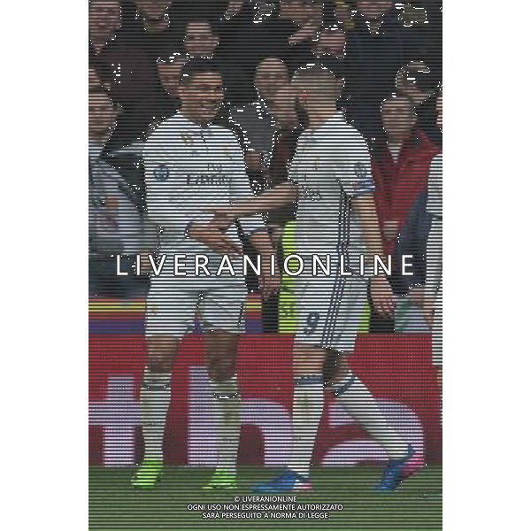 Real Madrid vs Napoli Champions League - Ottavi di finale, Santiago Bernabeu, Madrid 15 febbraio 2017 nella foto esultanza dopo il gol di CASEMIRO ©MOSCA / AGENZIA ALDO LIVERANI SAS