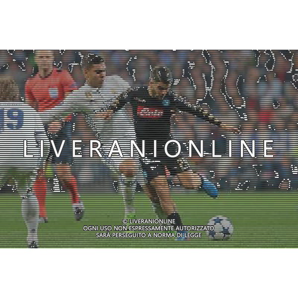 Real Madrid vs Napoli Champions League - Ottavi di finale, Santiago Bernabeu, Madrid 15 febbraio 2017 nella foto LORENZO INSIGNE, CASEMIRO ©MOSCA / AGENZIA ALDO LIVERANI SAS