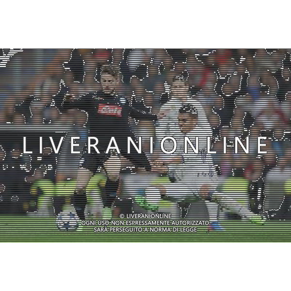 Real Madrid vs Napoli Champions League - Ottavi di finale, Santiago Bernabeu, Madrid 15 febbraio 2017 nella foto DRIES MERTENS, CASEMIRO ©MOSCA / AGENZIA ALDO LIVERANI SAS
