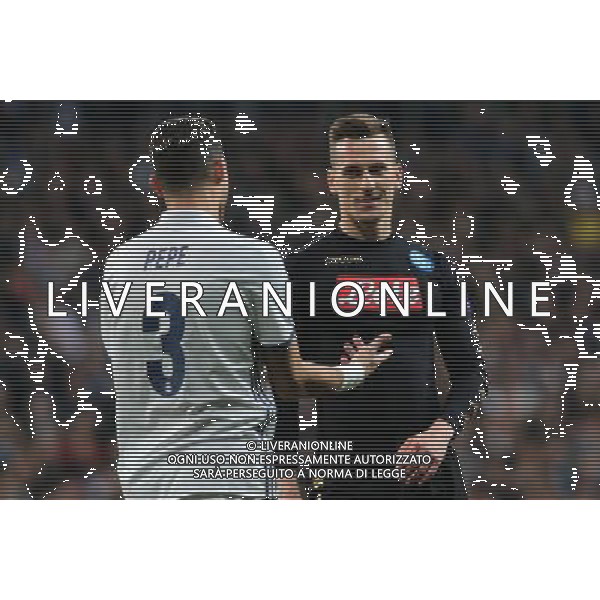 Real Madrid vs Napoli Champions League - Ottavi di finale, Santiago Bernabeu, Madrid 15 febbraio 2017 nella foto MILIK E PEPE ©MOSCA / AGENZIA ALDO LIVERANI SAS