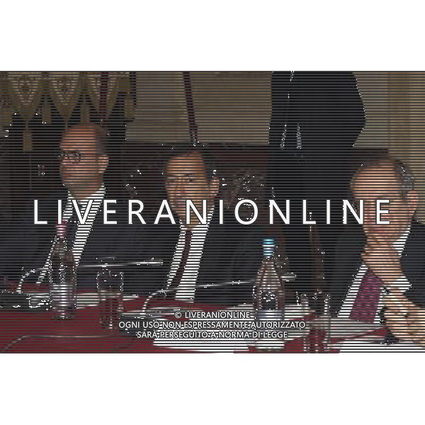 Milano ( MI ) 16/02/2017 Palazzo Marino incontro Italy is now and next! Nella foto: Angelino Alfano Ministro degli Affari Esteri e della Cooperazione Internazionale, Giuseppe Sala sindaco di Milano e Pier Carlo Padoan Ministro dell\'Economia e delle Finanze PH Lauro Montagnini /AGENZIA ALDO LIVERANI SAS / AGENZIA ALDO LIVERANI SAS