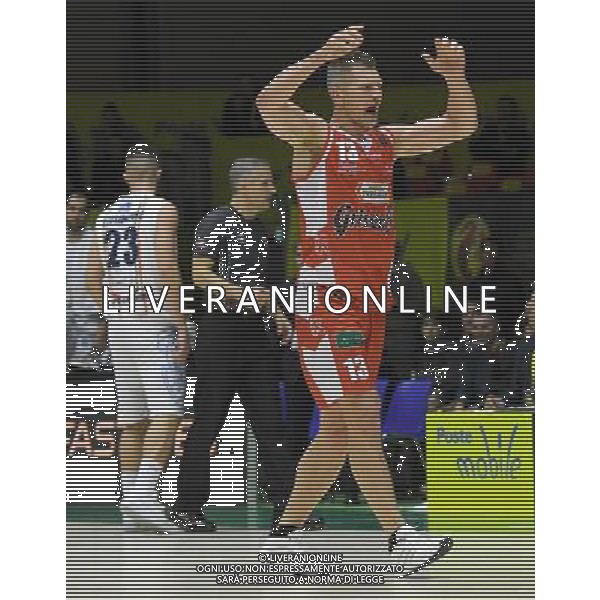 Postemobile Final Eight 2017 Quarti di Finale Gara 1 Rimini - 16.02.2017 Grissin Bon Reggio Emiliaâ€“Betaland Capo Dâ€™Orlando Nella Foto:Kaukens Rimantas esulta /Ph.Vitez-Ag. Aldo Liverani