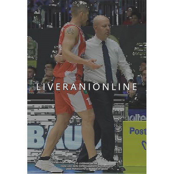 Postemobile Final Eight 2017 Quarti di Finale Gara 1 Rimini - 16.02.2017 Grissin Bon Reggio Emiliaâ€“Betaland Capo Dâ€™Orlando Nella Foto:Kaukenas Rimantas Manetti Massimiliano /Ph.Vitez-Ag. Aldo Liverani