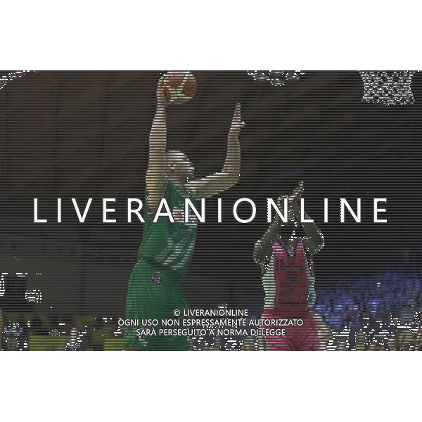 Poste Mobile Final Eight 17/02/2017 Sidigas Avellino - Banco di Sardegna Sassari nella foto: Fesenko Kyrylo Â©Claudio Zamagni/Agenzia Aldo Liverani during Quarter Finals of Poste Mobile Final Eight Italian Basketball Cup 2017 - Sidigas Avellino against Banco di Sardegna Sassari at Rimini Fiera, on February 17, 2017 photo credit by Claudio Zamagni/Aldo Liverani Photo Agency / AGENZIA ALDO LIVERANI SAS