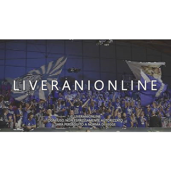 Poste Mobile Final Eight 17/02/2017 Umana Reyer Venezia - Germani Basket Brescia nella foto: tifoseria del brescia Â©Claudio Zamagni/Agenzia Aldo Liverani Brescia\'s Supporters during Quarter Finals of Poste Mobile Final Eight Italian Basketball Cup 2017 - Umana Reyer - Venezia against Germani Basket Brescia at Rimini Fiera, on February 17, 2017 photo credit by Claudio Zamagni/Aldo Liverani Photo Agency / AGENZIA ALDO LIVERANI SAS