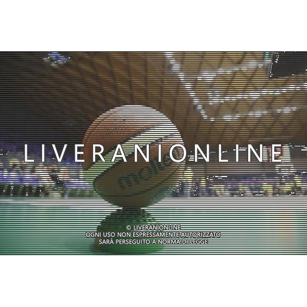 Poste Mobile Final Eight 18/02/2017 Grissin Bon Reggio Emilia - EA7 Emporio Armani Milano nella foto: palla da basket ©Claudio Zamagni/Agenzia Aldo Liverani during Poste Mobile Final Eight Italian Basketball Cup 2017 - Grissin Bon Reggio Emilia against EA7 Emporio Armani Milano at Rimini Fiera, on February 18, 2017 photo credit by Claudio Zamagni/Aldo Liverani Photo Agency