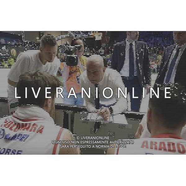 Poste Mobile Final Eight 18/02/2017 Grissin Bon Reggio Emilia - EA7 Emporio Armani Milano nella foto: Menetti Massimiliano Coach ©Claudio Zamagni/Agenzia Aldo Liverani Menetti Massimiliano Coach during Poste Mobile Final Eight Italian Basketball Cup 2017 - Grissin Bon Reggio Emilia against EA7 Emporio Armani Milano at Rimini Fiera, on February 18, 2017 photo credit by Claudio Zamagni/Aldo Liverani Photo Agency