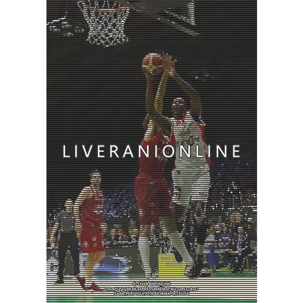 Poste Mobile Final Eight 18/02/2017 Grissin Bon Reggio Emilia - EA7 Emporio Armani Milano nella foto: williams jaward ©Claudio Zamagni/Agenzia Aldo Liverani williams jaward during Poste Mobile Final Eight Italian Basketball Cup 2017 - Grissin Bon Reggio Emilia against EA7 Emporio Armani Milano at Rimini Fiera, on February 18, 2017 photo credit by Claudio Zamagni/Aldo Liverani Photo Agency