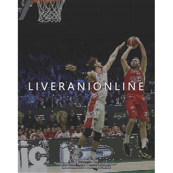 Poste Mobile Final Eight 18/02/2017 Grissin Bon Reggio Emilia - EA7 Emporio Armani Milano nella foto: Macvan Milan ©Claudio Zamagni/Agenzia Aldo Liverani Macvan Milan during Poste Mobile Final Eight Italian Basketball Cup 2017 - Grissin Bon Reggio Emilia against EA7 Emporio Armani Milano at Rimini Fiera, on February 18, 2017 photo credit by Claudio Zamagni/Aldo Liverani Photo Agency