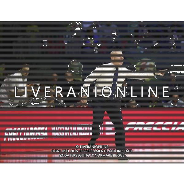 Poste Mobile Final Eight 18/02/2017 Grissin Bon Reggio Emilia - EA7 Emporio Armani Milano nella foto: Menetti Massimiliano Coach ©Claudio Zamagni/Agenzia Aldo Liverani Menetti Massimiliano Coach during Poste Mobile Final Eight Italian Basketball Cup 2017 - Grissin Bon Reggio Emilia against EA7 Emporio Armani Milano at Rimini Fiera, on February 18, 2017 photo credit by Claudio Zamagni/Aldo Liverani Photo Agency