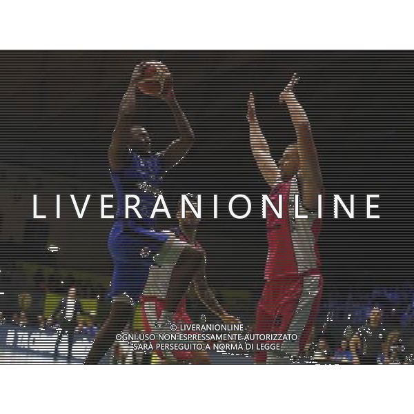 Poste Mobile Final Eight 18/02/2017 Banco di Sardegna Sassari - Germani Basket Brescia nella foto: Moore Lee Â©Claudio Zamagni/Agenzia Aldo Liverani Moore Lee during Poste Mobile Final Eight Italian Basketball Cup 2017 - Banco di Sardegna Sassari against Germani Basket Brescia at Rimini Fiera, on February 18, 2017 photo credit by Claudio Zamagni/Aldo Liverani Photo Agency / AGENZIA ALDO LIVERANI SAS