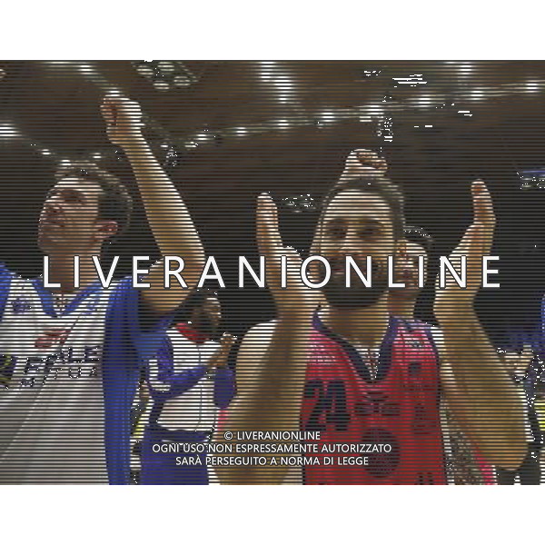Poste Mobile Final Eight 18/02/2017 Banco di Sardegna Sassari - Germani Basket Brescia nella foto: Esultanza finale Sassari Â©Claudio Zamagni/Agenzia Aldo Liverani during Poste Mobile Final Eight Italian Basketball Cup 2017 - Banco di Sardegna Sassari against Germani Basket Brescia at Rimini Fiera, on February 18, 2017 photo credit by Claudio Zamagni/Aldo Liverani Photo Agency