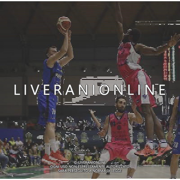 Poste Mobile Final Eight 18/02/2017 Banco di Sardegna Sassari - Germani Basket Brescia nella foto: Bushati franko Â©Claudio Zamagni/Agenzia Aldo Liverani Bushati franko during Poste Mobile Final Eight Italian Basketball Cup 2017 - Banco di Sardegna Sassari against Germani Basket Brescia at Rimini Fiera, on February 18, 2017 photo credit by Claudio Zamagni/Aldo Liverani Photo Agency / AGENZIA ALDO LIVERANI SAS