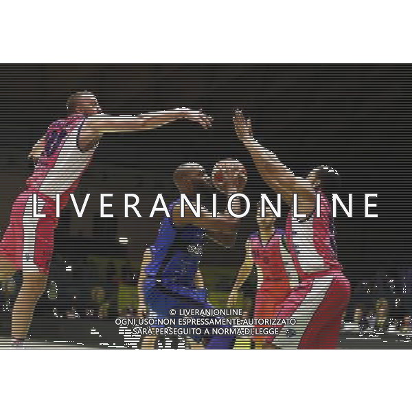 Poste Mobile Final Eight 18/02/2017 Banco di Sardegna Sassari - Germani Basket Brescia nella foto: Landry Marcus Â©Claudio Zamagni/Agenzia Aldo Liverani Landry Marcus during Poste Mobile Final Eight Italian Basketball Cup 2017 - Banco di Sardegna Sassari against Germani Basket Brescia at Rimini Fiera, on February 18, 2017 photo credit by Claudio Zamagni/Aldo Liverani Photo Agency / AGENZIA ALDO LIVERANI SAS