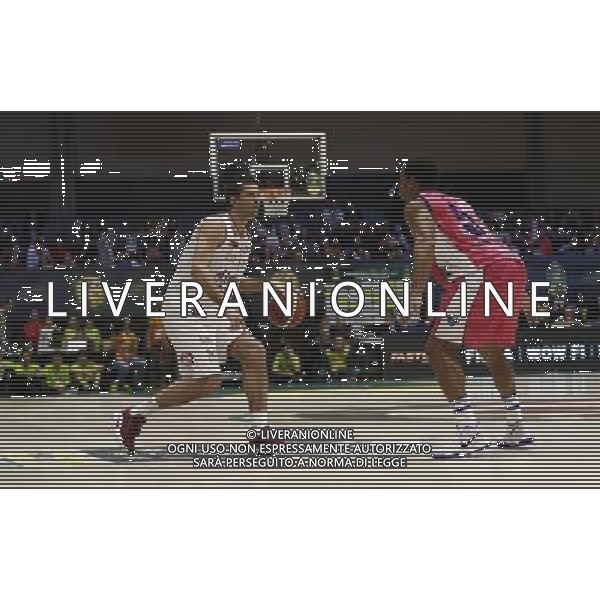 Poste Mobile Final Eight 19/02/2017 EA7 Emporio Armani Milano - Banco di Sardegna Sassari nella foto: Kalnietis Mantas Bell David ©Claudio Zamagni/Agenzia Aldo Liverani Kalnietis Mantas Bell David during Poste Mobile Final Eight Italian Basketball Cup 2017 - EA7 Emporio Armani Milano against Banco di Sardegna Sassari at Rimini Fiera, on February 19, 2017 photo credit by Claudio Zamagni/Aldo Liverani Photo Agency