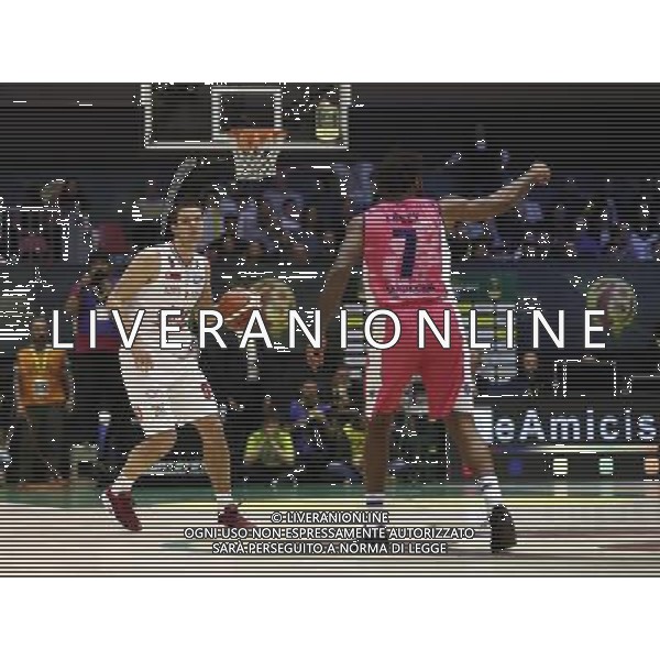 Poste Mobile Final Eight 19/02/2017 EA7 Emporio Armani Milano - Banco di Sardegna Sassari nella foto: Kalnietis Mantas Lacey Trevor ©Claudio Zamagni/Agenzia Aldo Liverani Kalnietis Mantas Lacey Trevor during Poste Mobile Final Eight Italian Basketball Cup 2017 - EA7 Emporio Armani Milano against Banco di Sardegna Sassari at Rimini Fiera, on February 19, 2017 photo credit by Claudio Zamagni/Aldo Liverani Photo Agency
